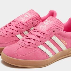 adidas Gazelle Pink and White Sneakers